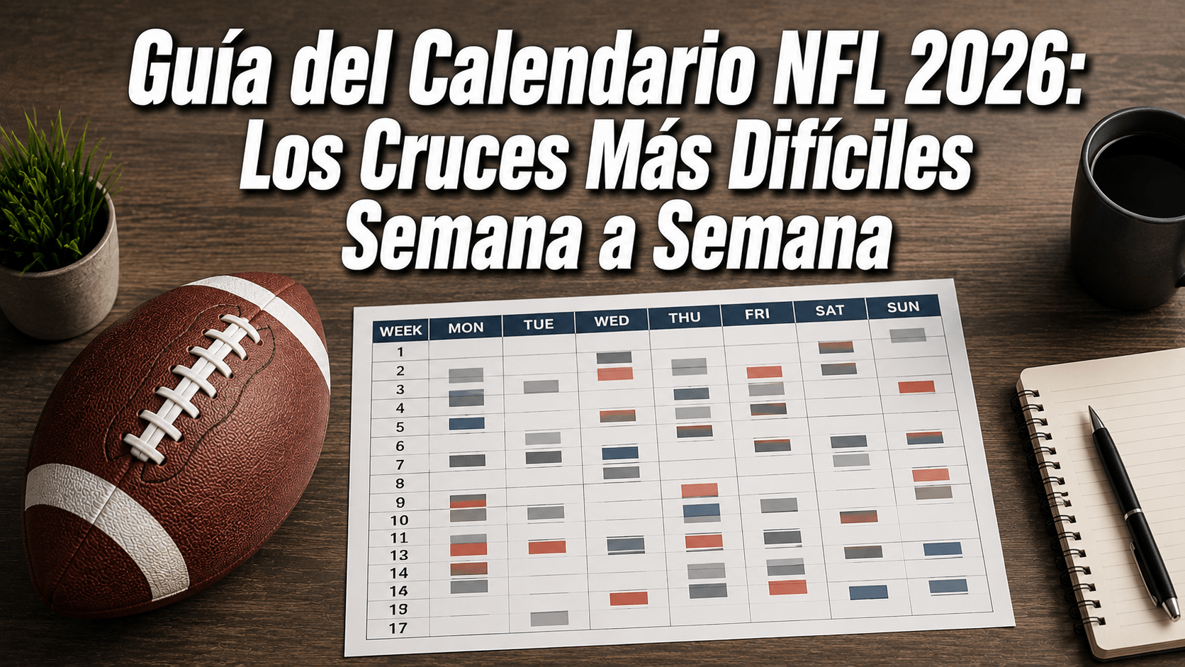 Guía del Calendario NFL 2026: Los Cruces Más Difíciles Semana a Semana